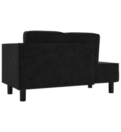 Chaise longue avec coussins et traversin noir velours