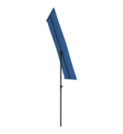 Parasol d'extérieur avec mât en aluminium 180x110 cm Bleu azuré