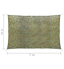 Filet de camouflage avec sac de rangement 4x7 m Vert