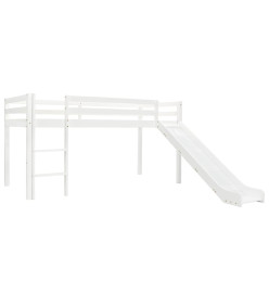 Lit mezzanine d'enfants toboggan et échelle bois pin 97x208 cm