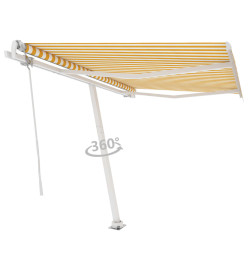 Auvent automatique sur pied 350x250 cm Jaune/Blanc