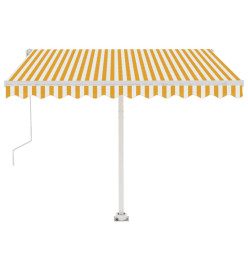 Auvent automatique sur pied 350x250 cm Jaune/Blanc