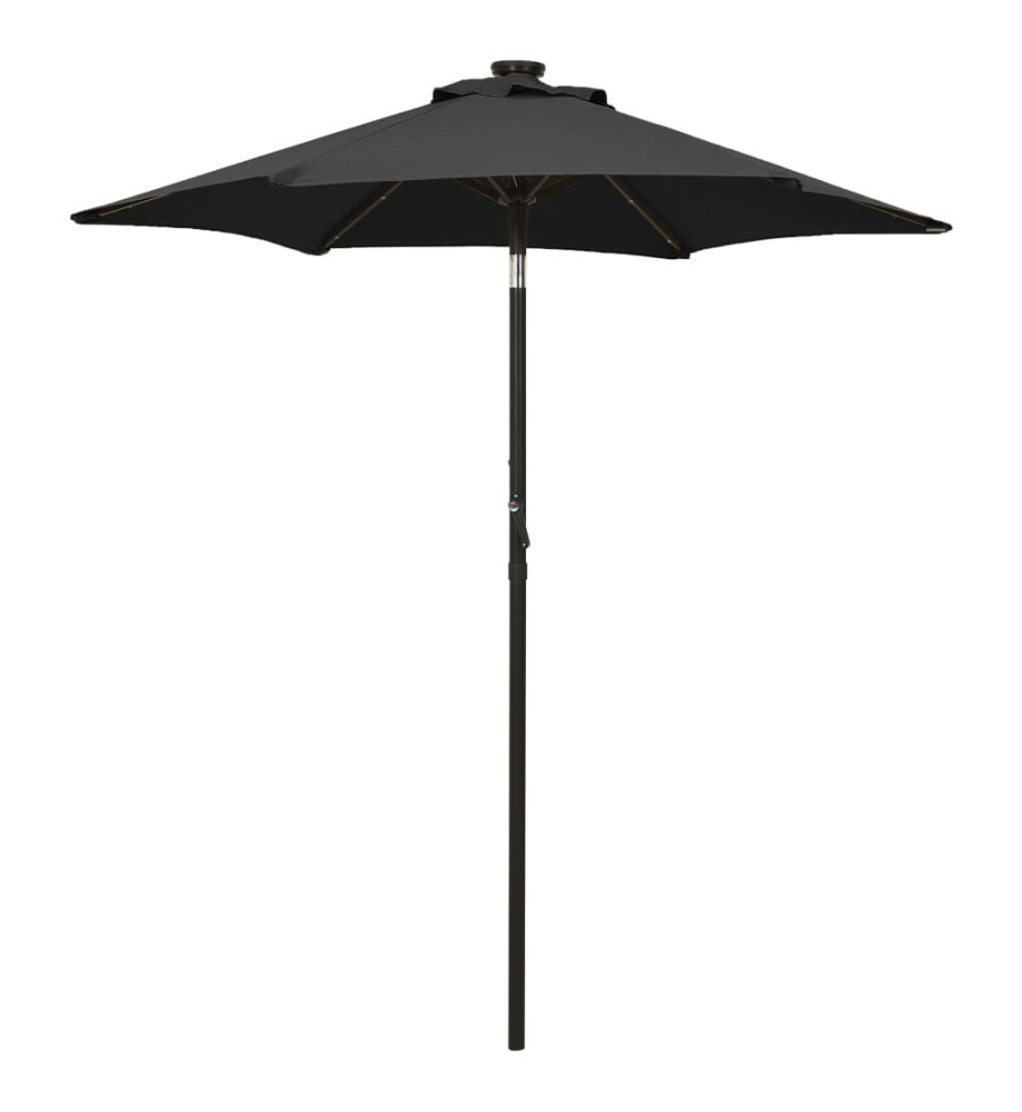 Parasol avec lumières LED Noir 200x211 cm Aluminium