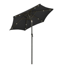 Parasol avec lumières LED Noir 200x211 cm Aluminium