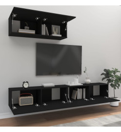 Ensemble de meubles TV 3 pcs Noir Bois d'ingénierie