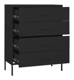 Commode Noir 80x35x101,5 cm Acier