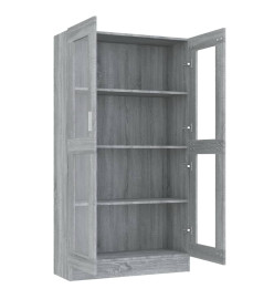 Armoire à vitrine Sonoma gris 82,5x30,5x150cm Bois d'ingénierie