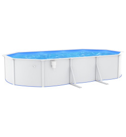 Piscine ovale avec parois en acier 610x360x120 cm Blanc