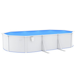 Piscine ovale avec parois en acier 610x360x120 cm Blanc