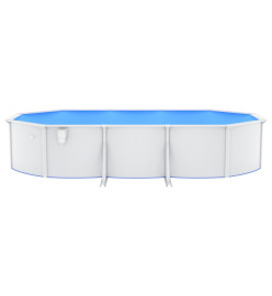 Piscine ovale avec parois en acier 610x360x120 cm Blanc