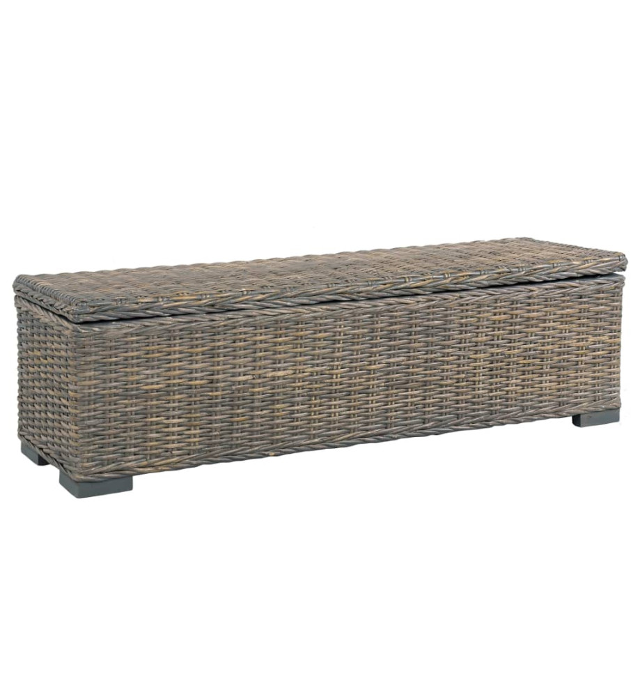 Boîte de rangement 120 cm Gris Rotin naturel kubu et manguier