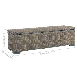 Boîte de rangement 120 cm Gris Rotin naturel kubu et manguier