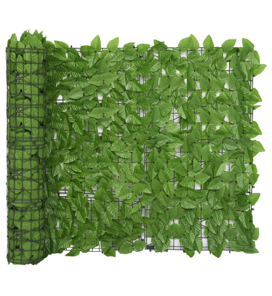 Écran de balcon avec feuilles vert 400x100 cm