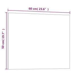 Tableau noir magnétique mural Noir 60x50 cm Verre trempé