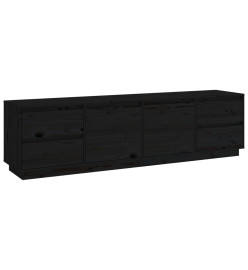 Meuble TV Noir 176x37x47,5 cm Bois de pin massif