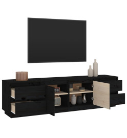 Meuble TV Noir 176x37x47,5 cm Bois de pin massif