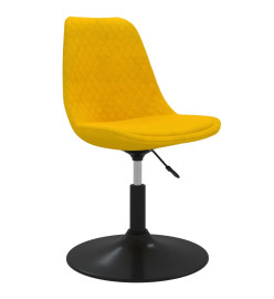 Chaises à dîner pivotantes 4 pcs Jaune Velours