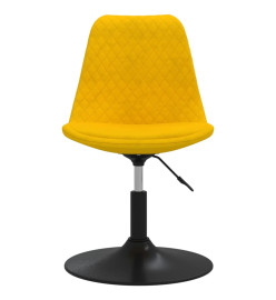 Chaises à dîner pivotantes 4 pcs Jaune Velours