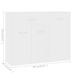 Buffet Blanc 88x30x70 cm Bois d'ingénierie