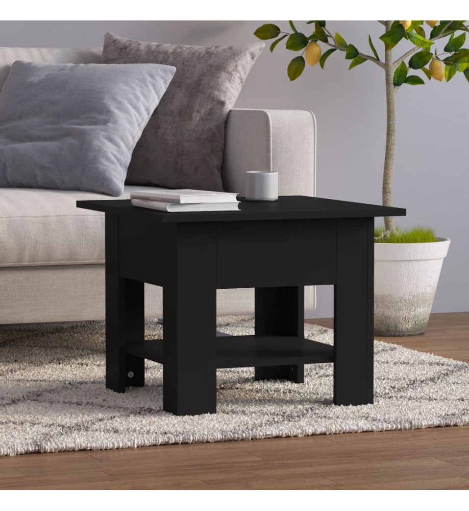 Table basse noir 55x55x42 cm bois d'ingénierie