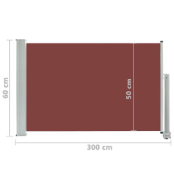 Auvent latéral rétractable de patio 60x300 cm Marron