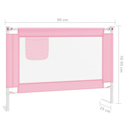 Barrière de sécurité de lit enfant Rose 90x25 cm Tissu