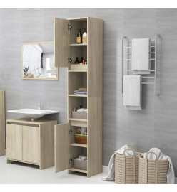 Armoire de salle de bain Chêne sonoma 30x30x183,5 cm Aggloméré