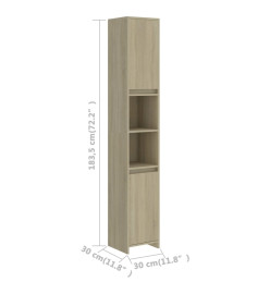 Armoire de salle de bain Chêne sonoma 30x30x183,5 cm Aggloméré