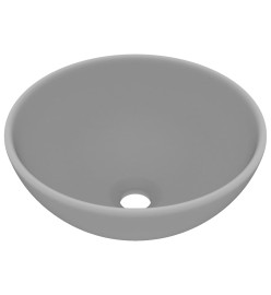 Lavabo rond de luxe de salle Gris clair mat 32,5x14cm Céramique