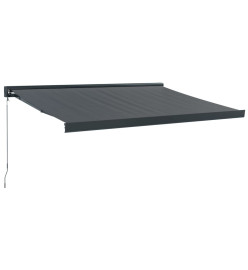 Auvent rétractable anthracite 3x2,5 m tissu et aluminium