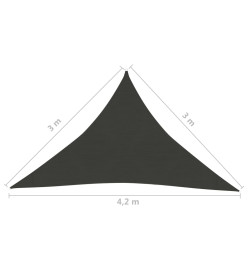 Voile d'ombrage 160 g/m² Anthracite 3x3x4,2 m PEHD