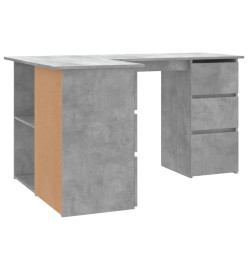 Bureau d'angle Gris béton 145x100x76 cm Aggloméré