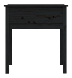 Table console Noir 70x35x75 cm Bois massif de pin