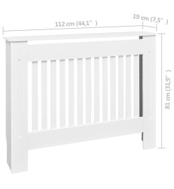 Cache-radiateur 112 cm MDF Blanc