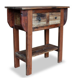 Table console Bois de récupération massif 80 x 35 x 80 cm