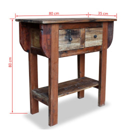 Table console Bois de récupération massif 80 x 35 x 80 cm