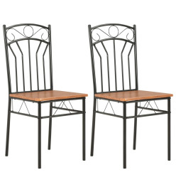 Chaises à manger lot de 2 marron MDF