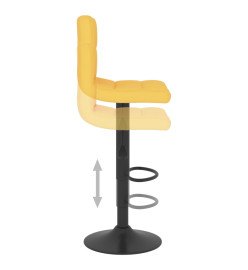 Tabourets de bar lot de 2 jaune moutarde tissu