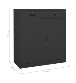 Armoire de bureau Anthracite 90x40x102 cm Acier