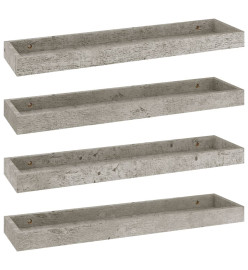 Étagères murales Loggia 4 pcs Gris béton 60x15x4 cm MDF