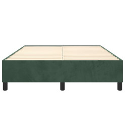 Sommier à ressorts de lit Vert foncé 140x190 cm Velours