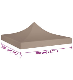 Toit de tente de réception 2x2 m Taupe 270 g/m²