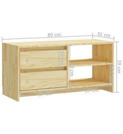 Meuble TV 80x31x39 cm bois de pin massif