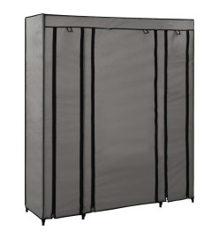 Armoire avec compartiments et tiges Gris 150x45x176 cm Tissu