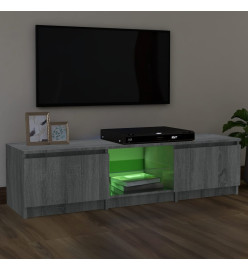 Meuble TV avec lumières LED Sonoma gris 140x40x35,5 cm