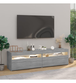 Meubles TV avec lumières LED 2 pcs Sonoma gris 75x35x40 cm