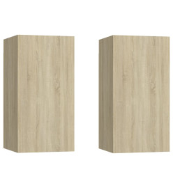 Meubles TV 2 pcs Chêne sonoma 30,5x30x60 cm Aggloméré