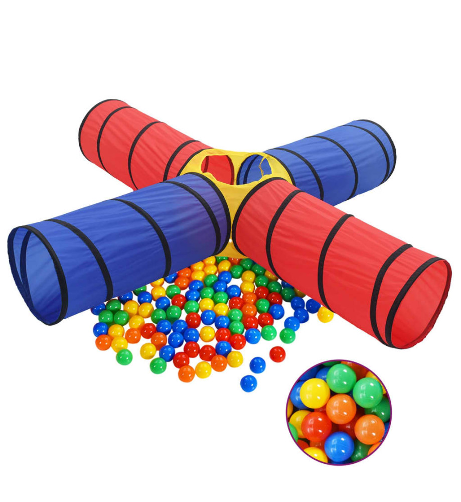 Tunnel de jeu pour enfants avec 250 balles Multicolore