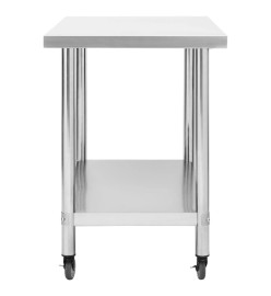 Table de travail de cuisine avec roues 100x60x85 cm Inox