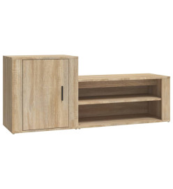 Armoire à chaussures Chêne sonoma 130x35x54cm Bois d'ingénierie